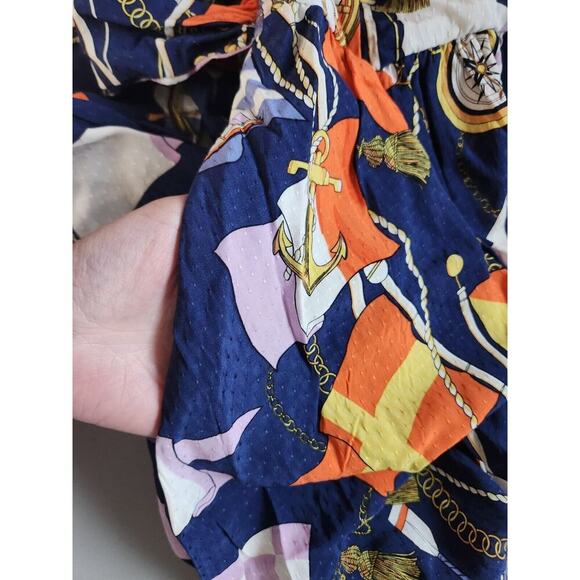 NWT Anthropologie Maeve Women's Scarf-print Mini Shirtdress Size S Navy #8F413 - Picture 13 of 13